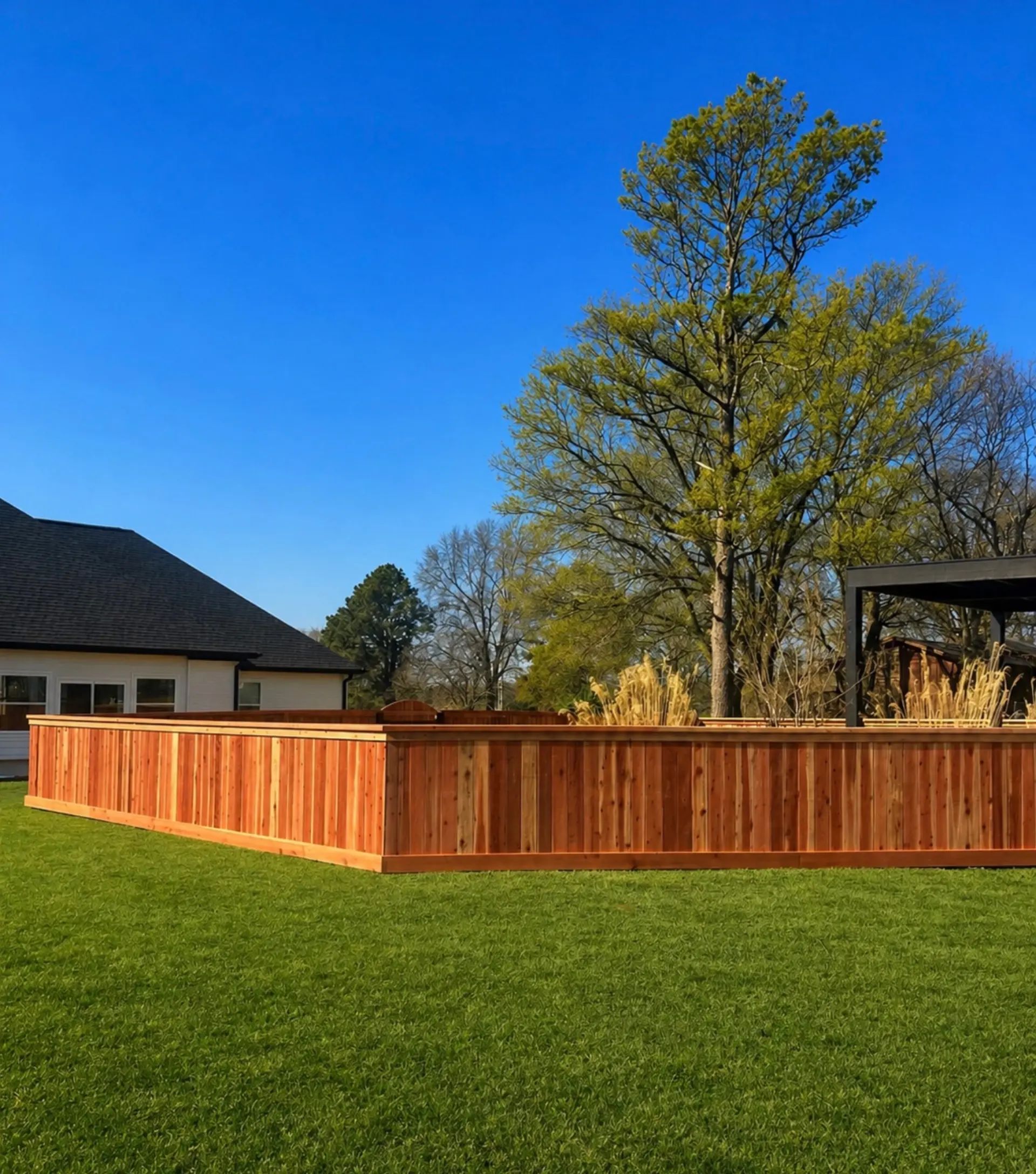 Redwood Pool Fence