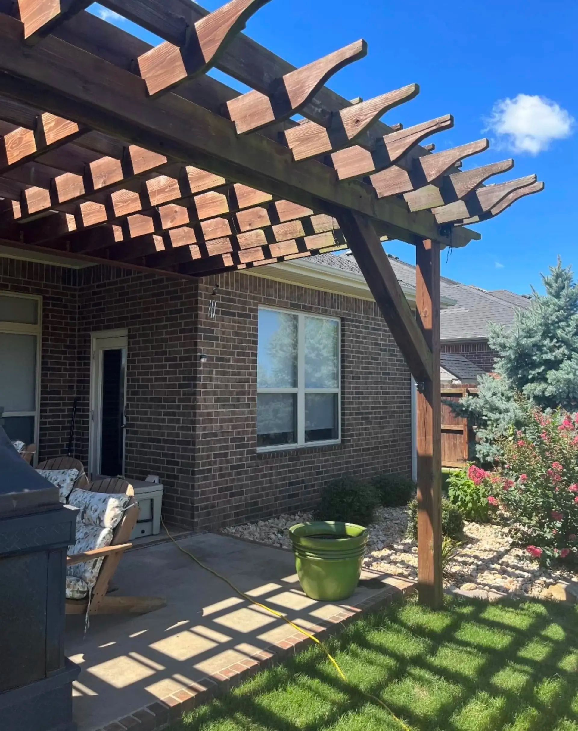 Stained Cedar Patio Privacy